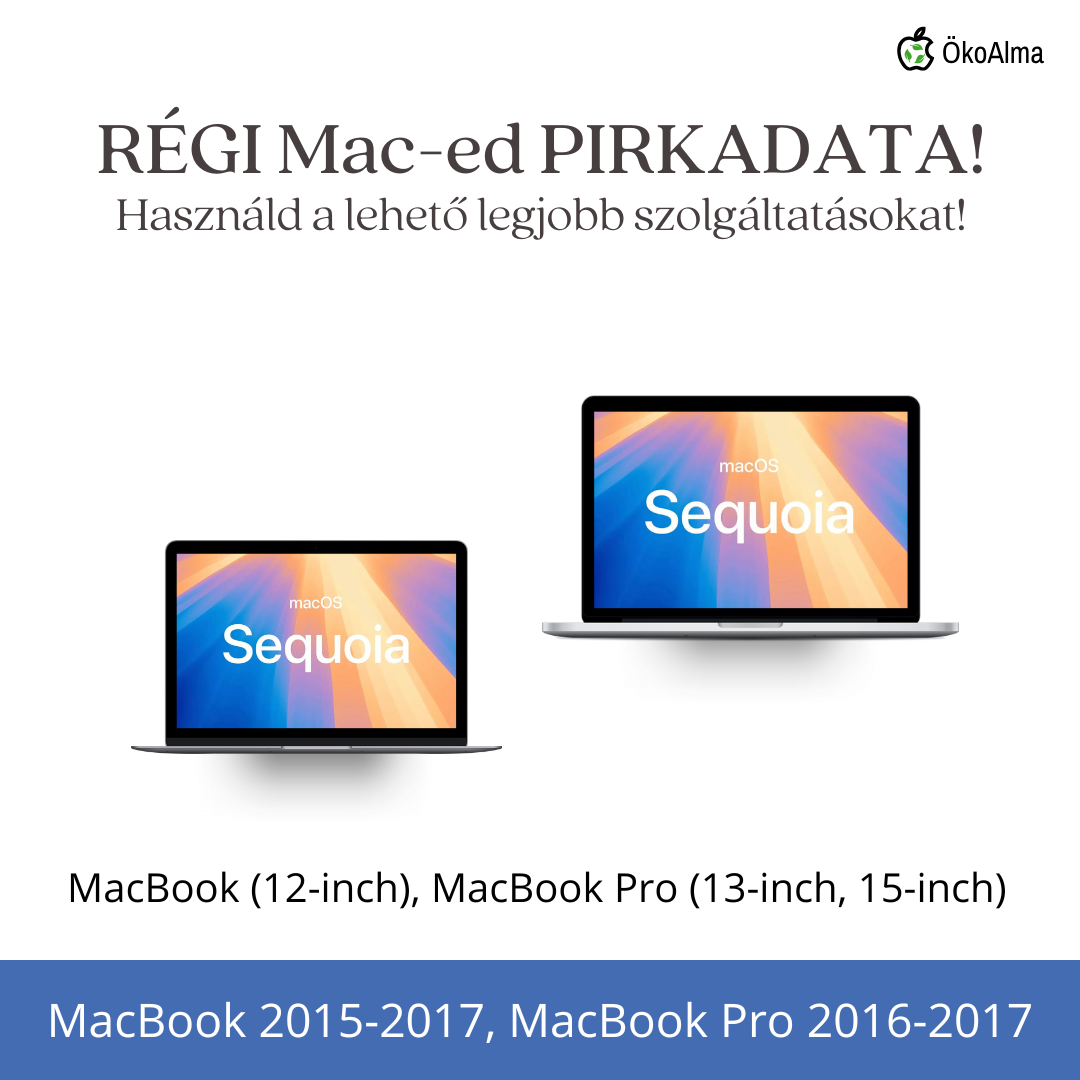 Mac frissítés (akár macOS 15) - MacBook 2015-2017, MacBook Pro 2016-2017